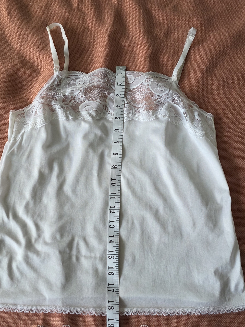 Vintage 1960's Smart Camisole Women’s Cream Lace-Trim Slip Top Sz 36 - Picture 7 of 11